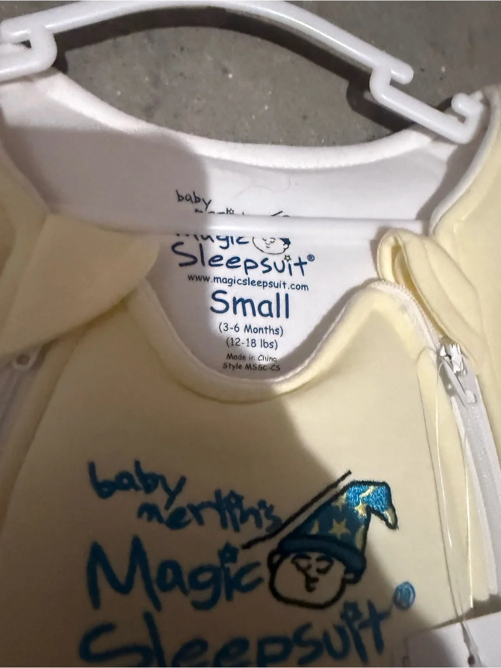 Soft Pale Yellow Baby One-Piece Sleepsuit with Double Zips